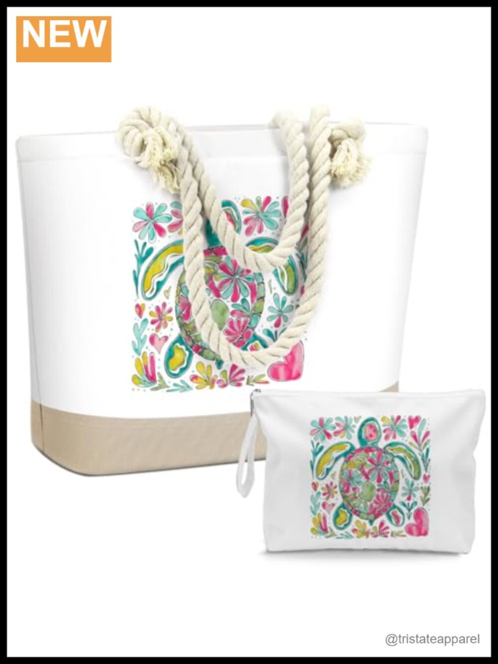 Canvas Tote Bag with Waterproof Wet Bag - Travel Toiletry Organizer Set